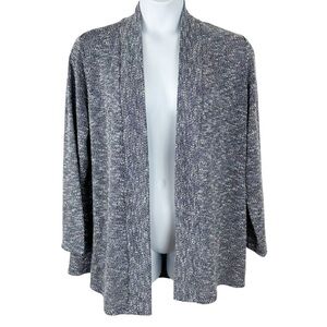 Lane Bryant Blue Gray Space Dye Open Front Long Sleeve Cardigan